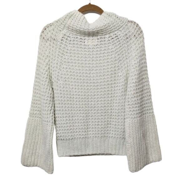 NWT MAEVE for Anthropologie Dionne Knit Bell Sleeve Mock Neck Sweater XSP - Picture 7 of 9